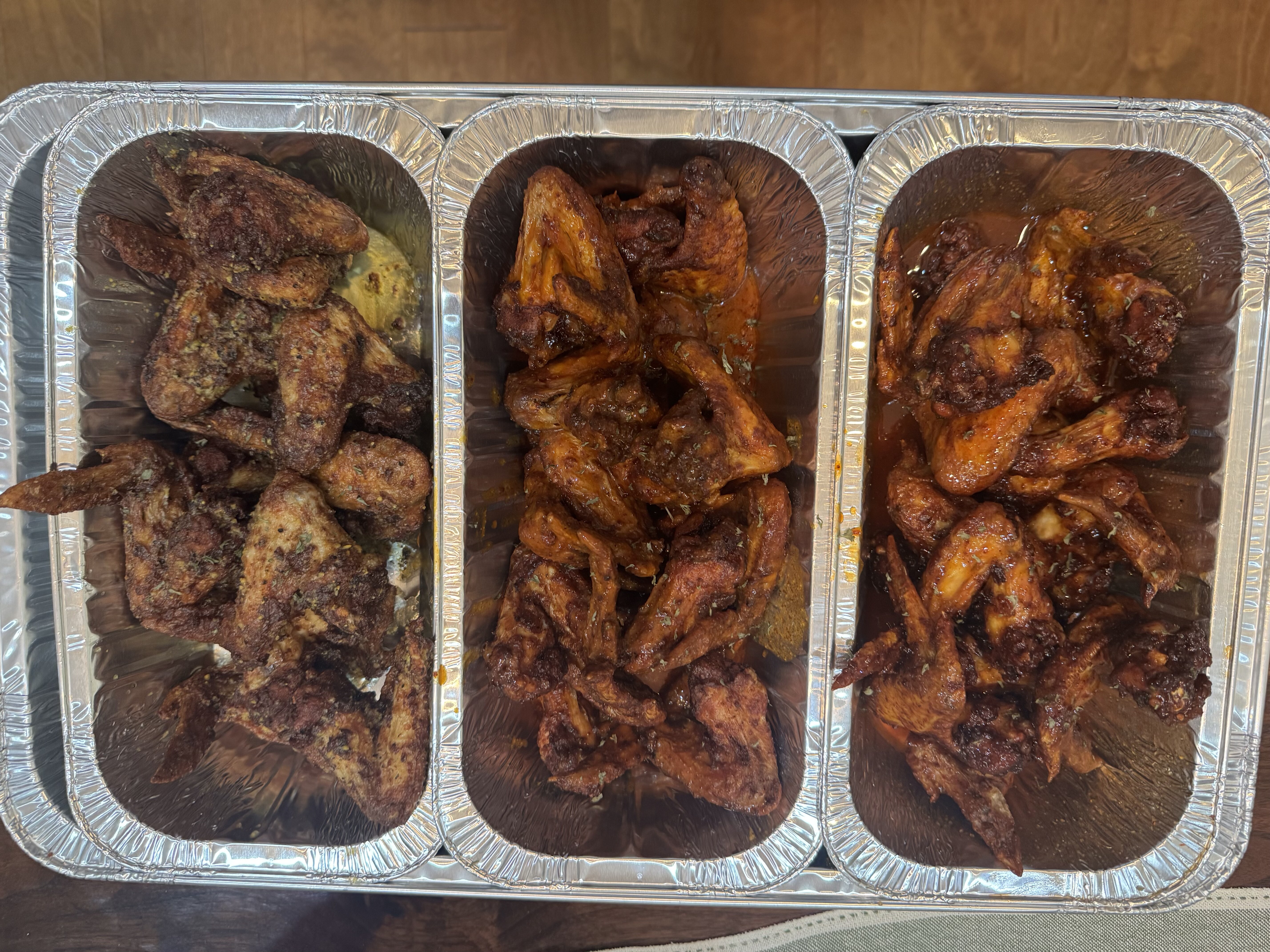 Sauced chicken wings