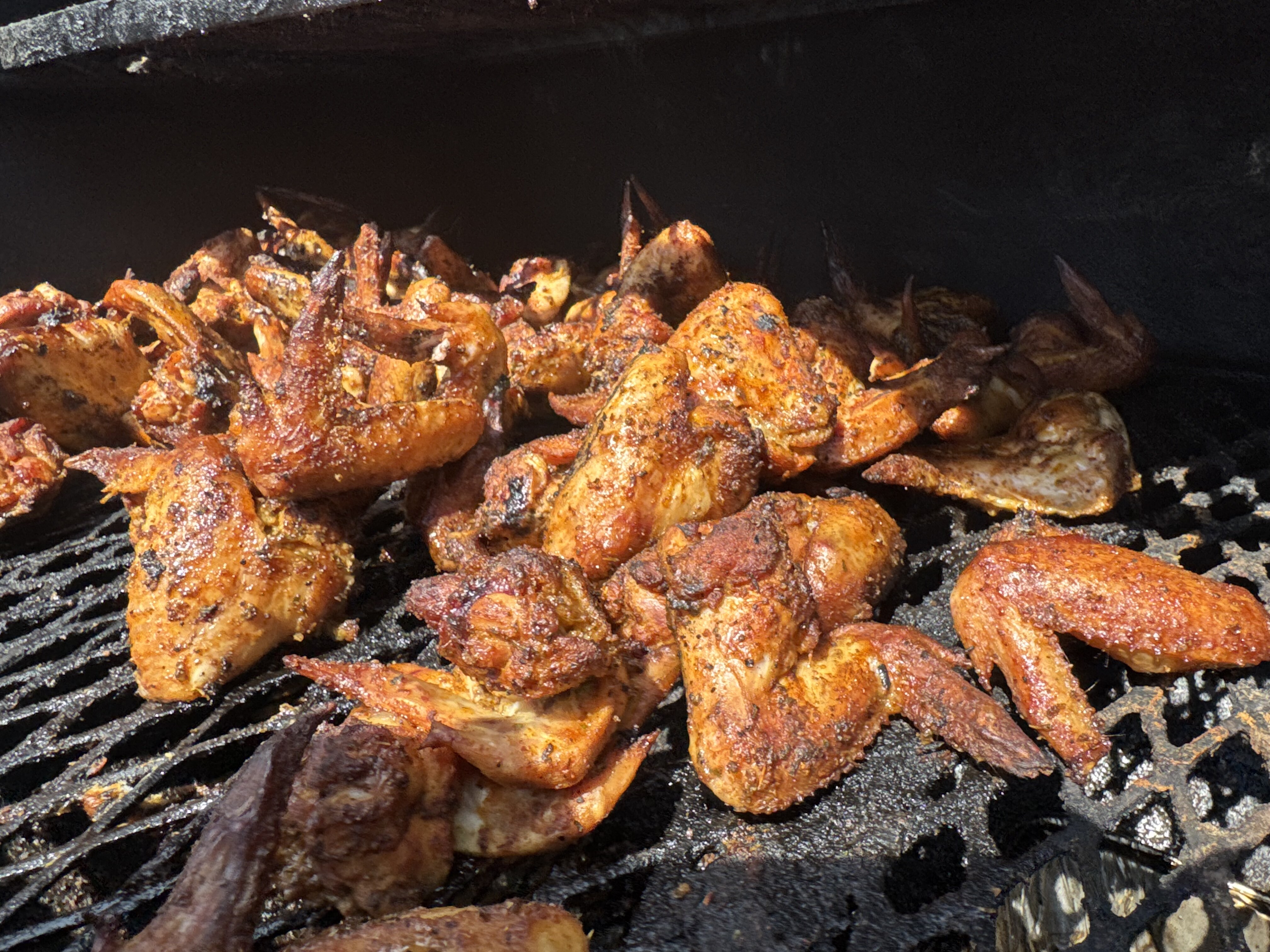 Smoked wings arranged for a meal